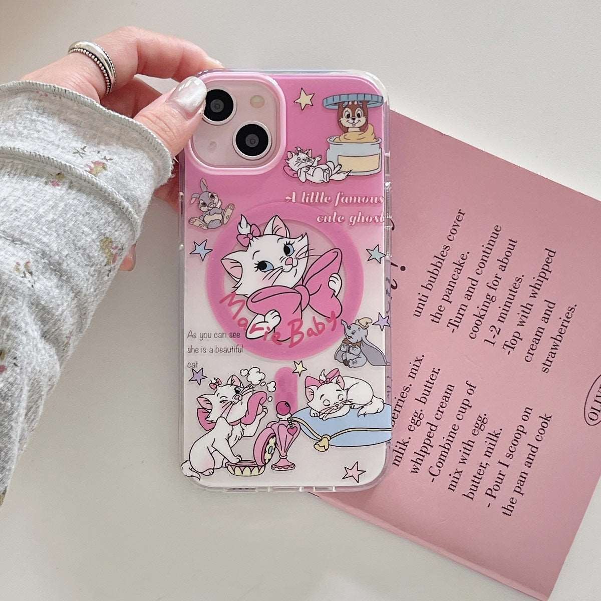 Marie the Cat Phone Case, Disney Phone Cases, Y2K Magnatic iPhone Case for iPhone 11-15 Pro Max With Optional Acrylic Phone Holder, Gift Ideas for Women Girls Gen Z