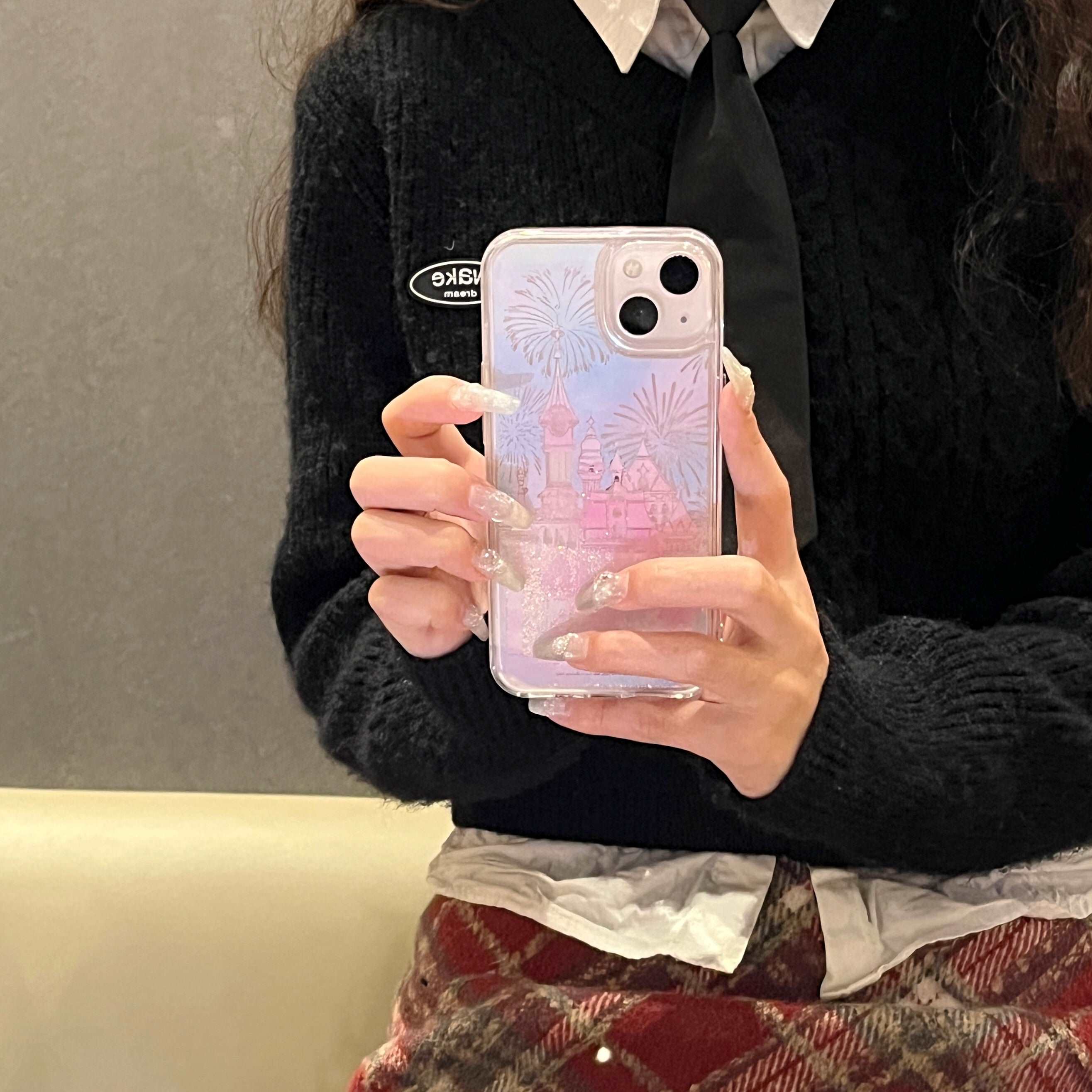 Disneyland Castle Pattern Disney iPhone Cases for iPhone 11-15, iPhone 14 Pro Max Case, Quicksand Shockproof Mobile Phone Cases  for Women Girls, Coquette Y2K Fashion Accessory for Gen Z Style