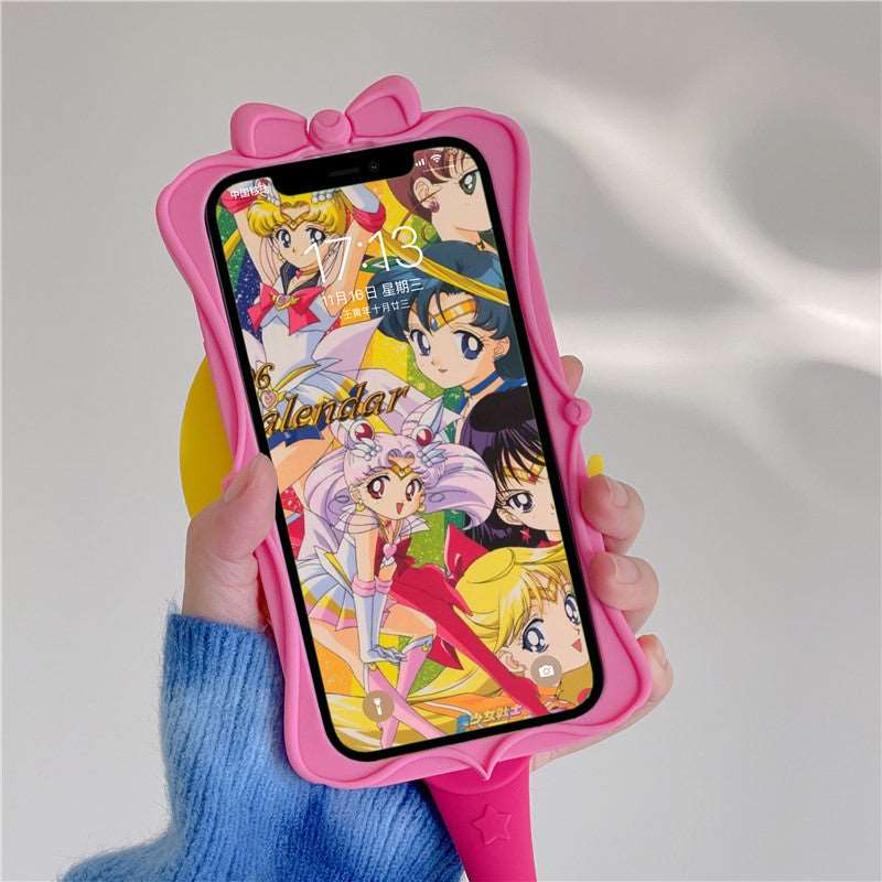 Sailor Moon Wand iPhone Case for iPhone 11-14 Pro Max, Inspired by Kawaii Magical Girl Anime, Unique Mobile Phone Cases, Top 10 Best Feminine Aesthetics for Women Girls