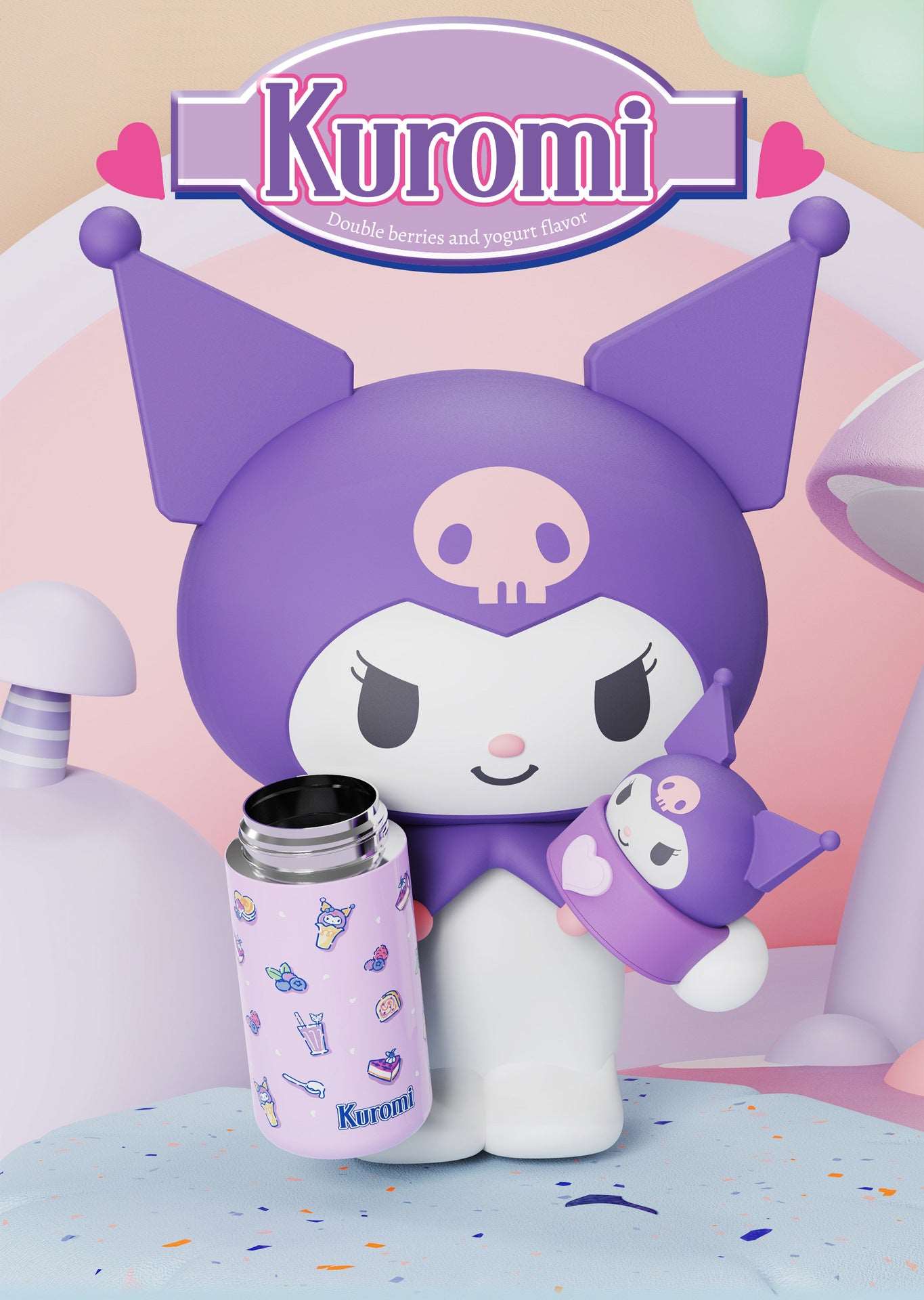 Sanrio Stainless Steel Water Bottle 350ml, Insulated Mini Tumbler with Lid for Water, Coffee, Milk Tea