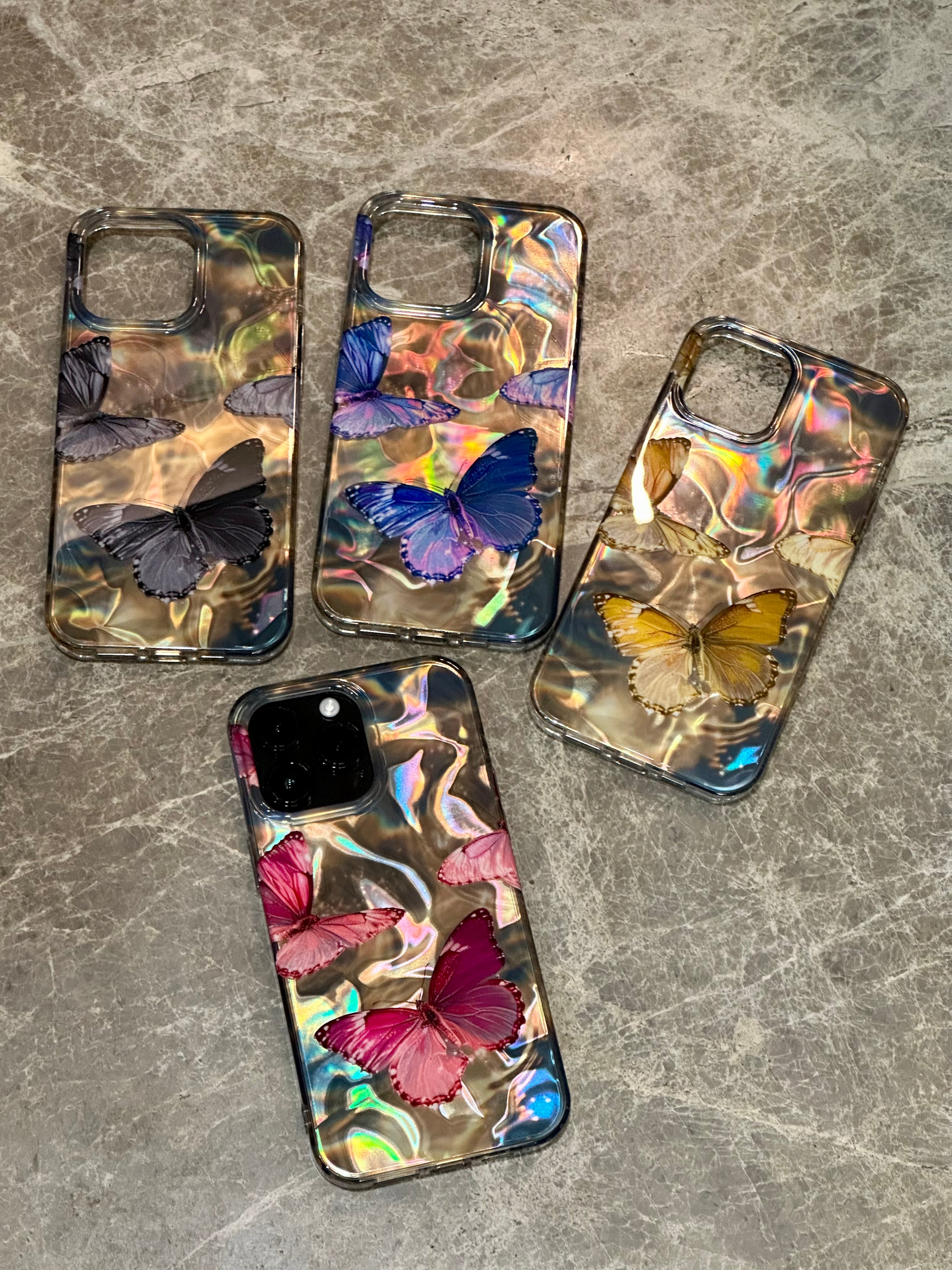 Elegant Old Money Style Butterfly iPhone Case for iPhone 11/12/15/15 Pro/15 Pro Max/14/14 Pro/14 Pro Max/13 Pro/13 Pro Max, TPU+PC Shockproof Cover, Cute Phone Case With Gen Z Style, Y2K Retro Phone Case as K-Pop Aesthetics