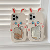 Twin White Rabbit iPhone cases with integrated mirror functions