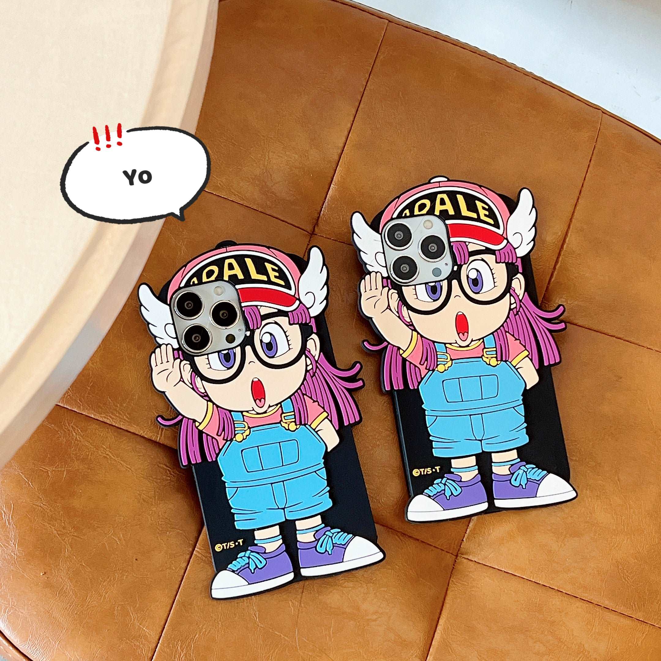 Set of two unique iPhone cases with Arale from Dr. Slump illustrations