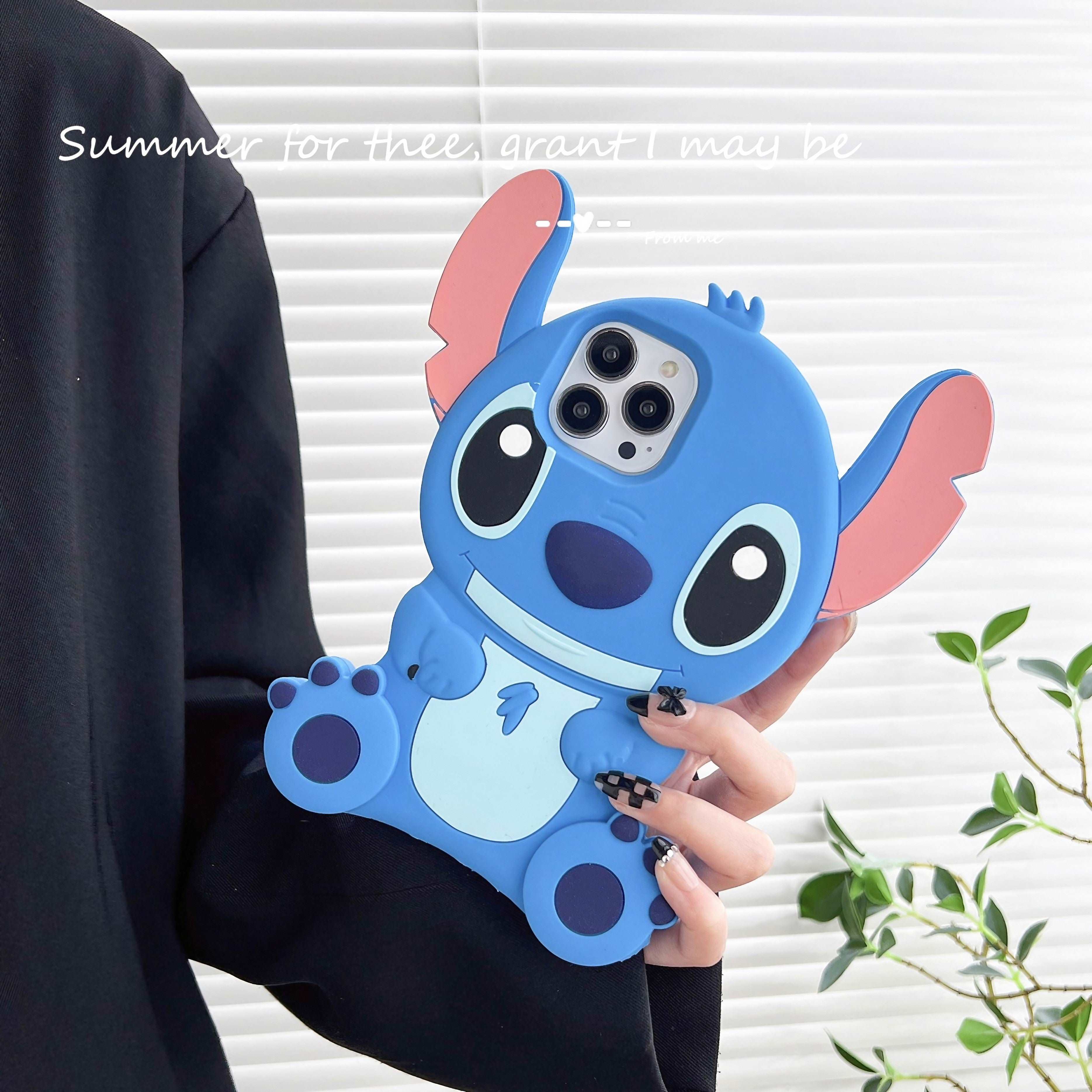 Soft silicone iPhone 13 Pro case with a cute Stitch design from Disney