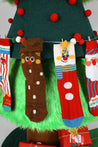 Close view of Christmas-themed cozy socks