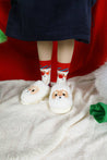 Cozy Christmas-themed fuzzy socks for holiday gifting