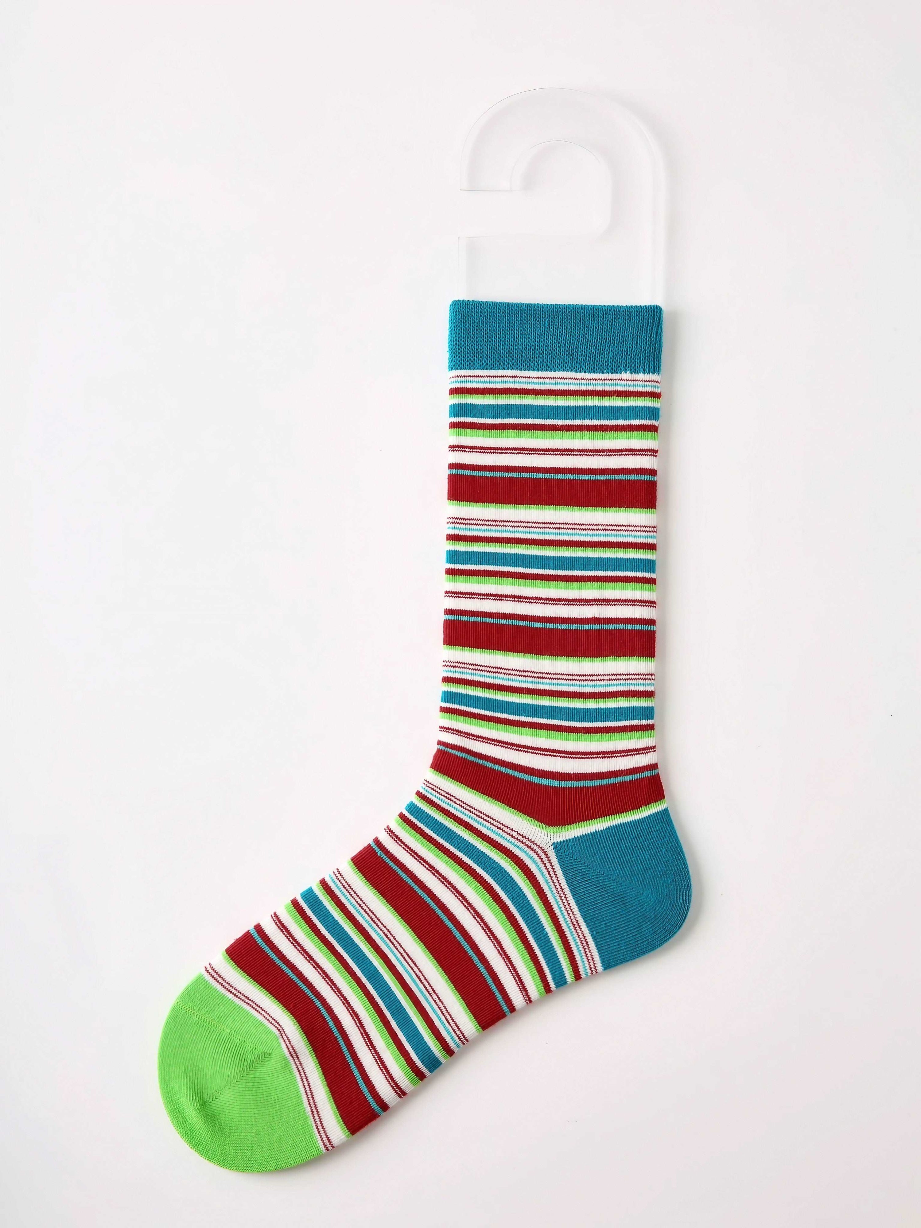 Blackpink Funky Socks featuring colorful stripes against a pristine white backdrop