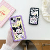 Hand holding a Kuromi iPhone case featuring Kuromi that's winking