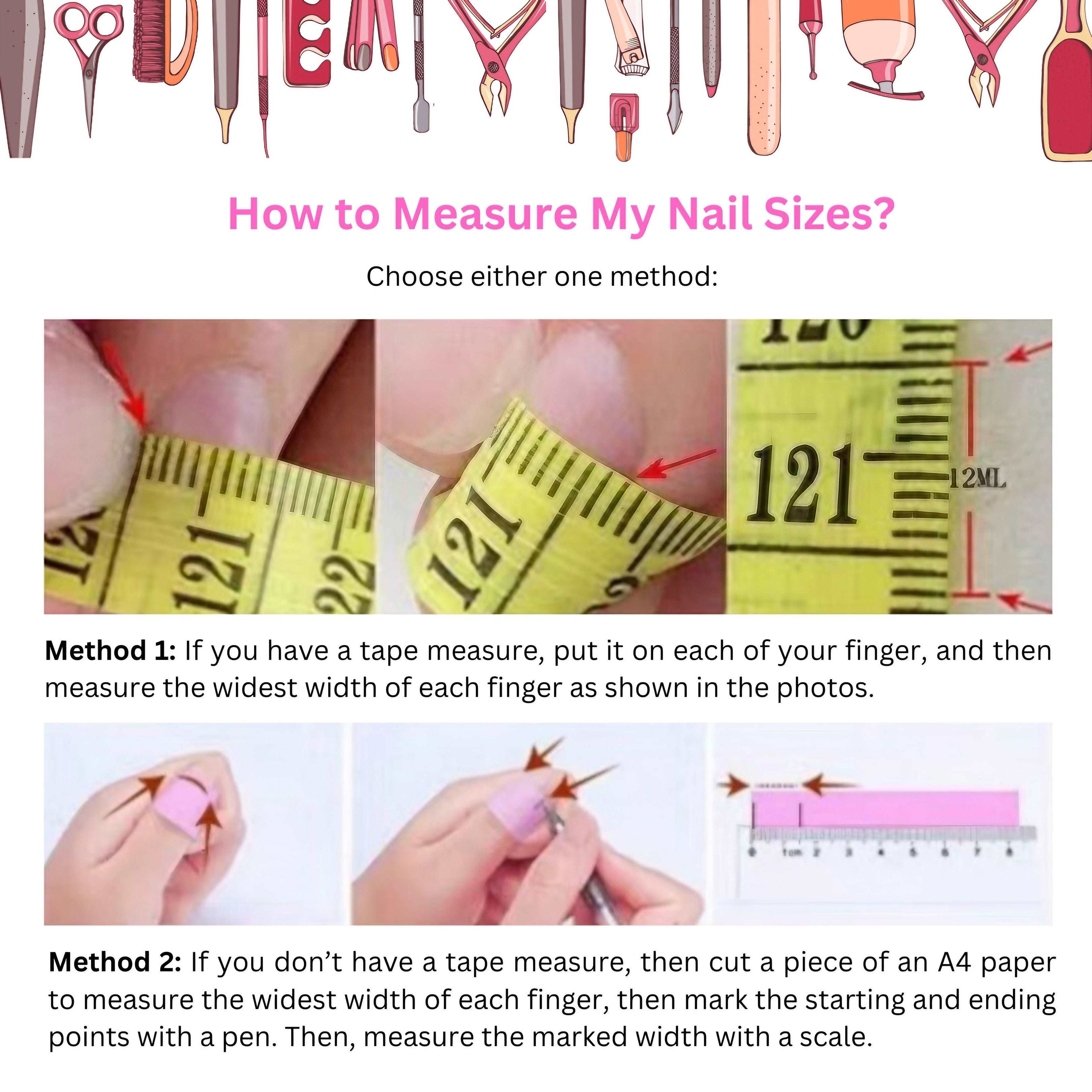 Tutorial on measuring nail sizes for Ballet Coquette Daily Nails fitting