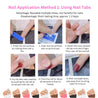 Instructions for applying Ballet Coquette nails using adhesive tabs