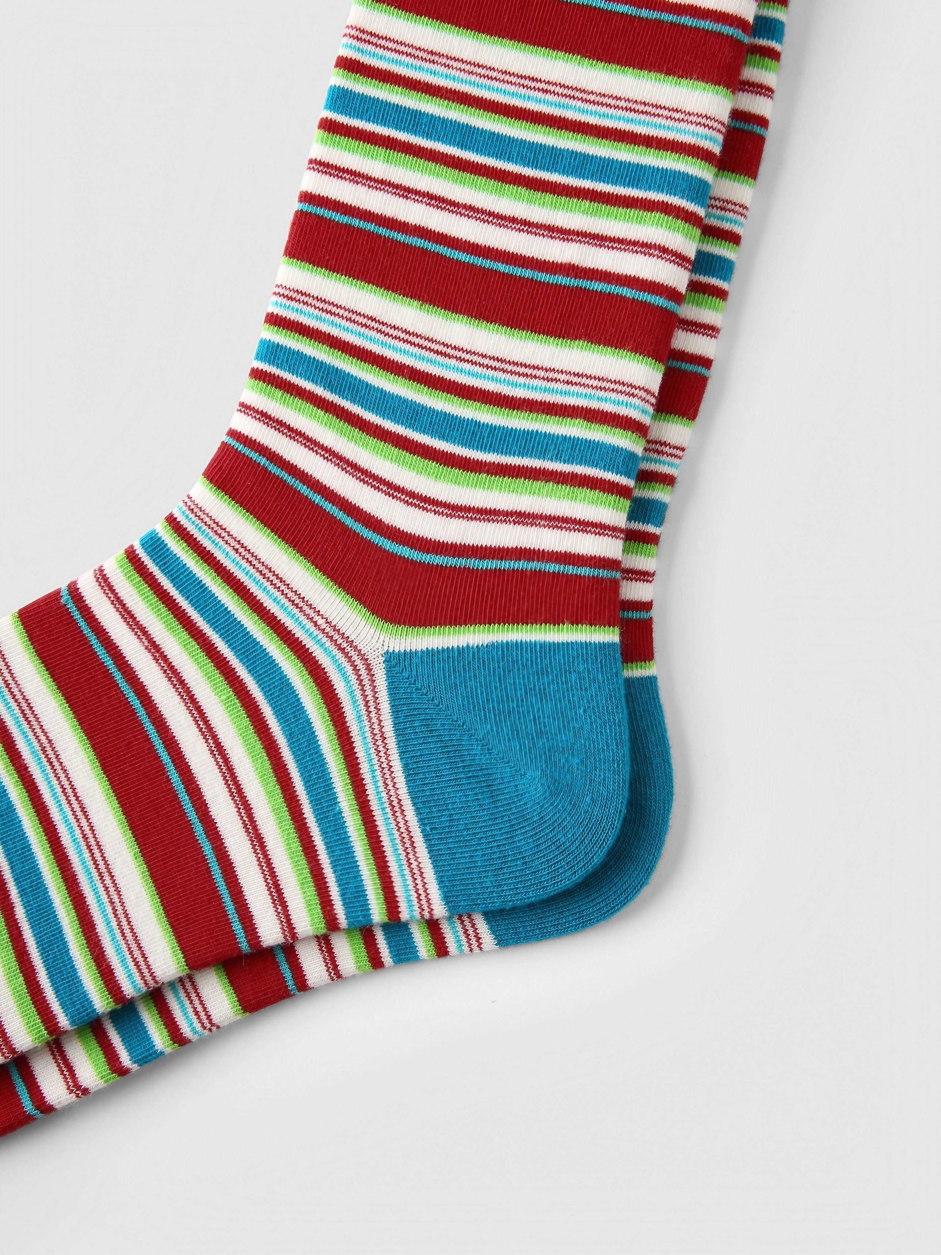 Another stylish pair of Blackpink Funky Socks with a vibrant multicolored stripe motif