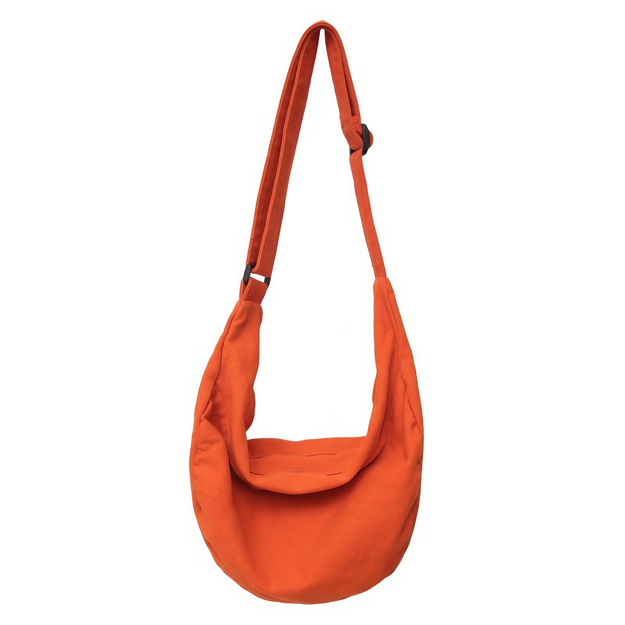 Bright orange canvas gym bag with comfortable shoulder strap