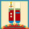 Vibrant holiday socks with a fun clown- and snowman-inspired design