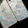 iPhone cases adorned with glitter and cupid graphics for 14 Pro Max