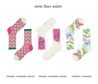 Set of three unique patterned socks in pink tones for women