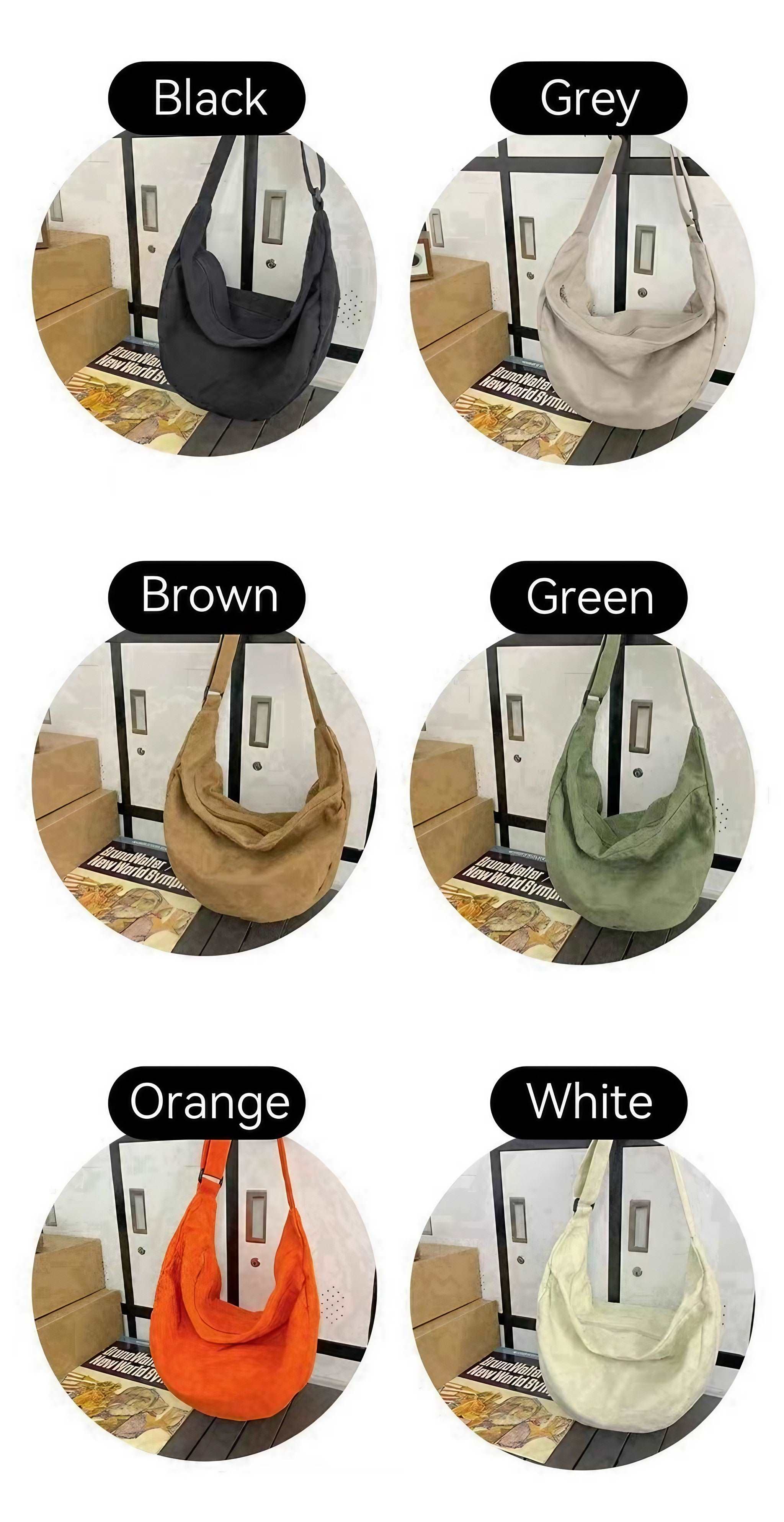 Collection of canvas bags in assorted colors