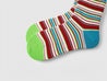 Striped Blackpink Funky Socks arranged neatly on a white surface