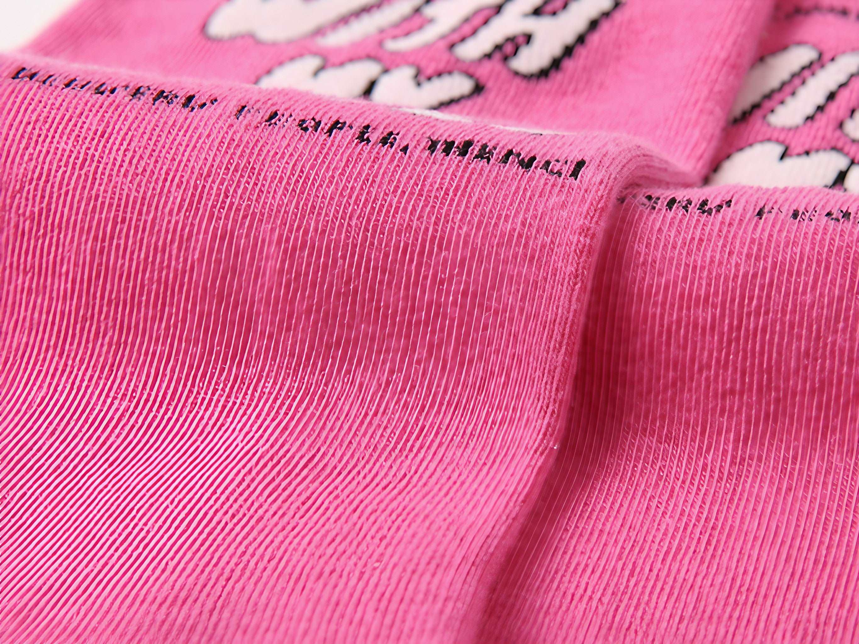 Detail of pink socks with high-quality material