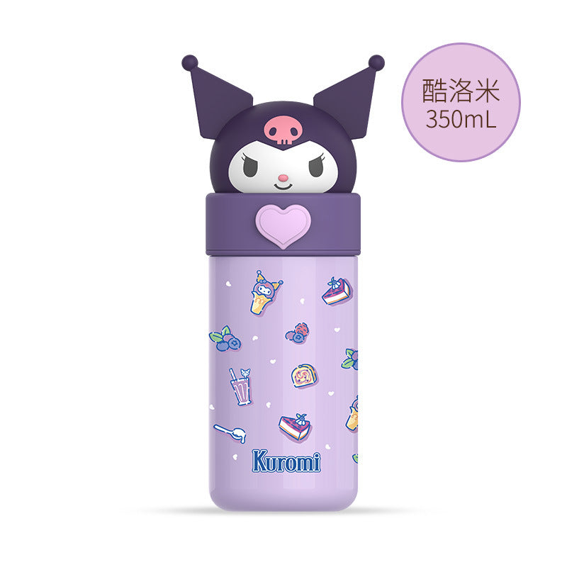 Sanrio Stainless Steel Water Bottle 350ml, Insulated Mini Tumbler with Lid for All Liquids Like Water, Coffee, Milk Tea, Soup