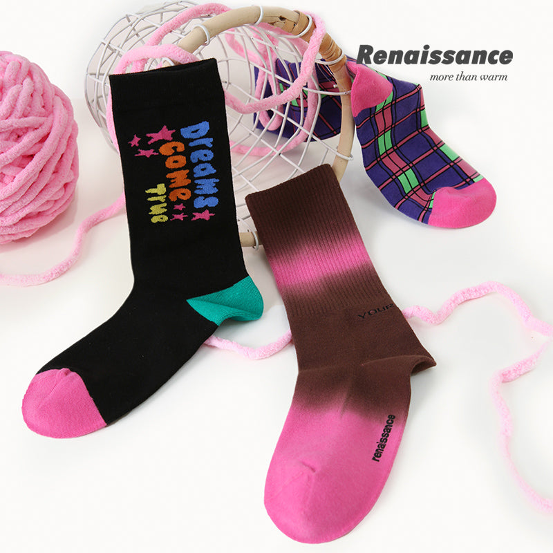 A chic pair of Blackpink Purple Tektonik socks with pink and black hues