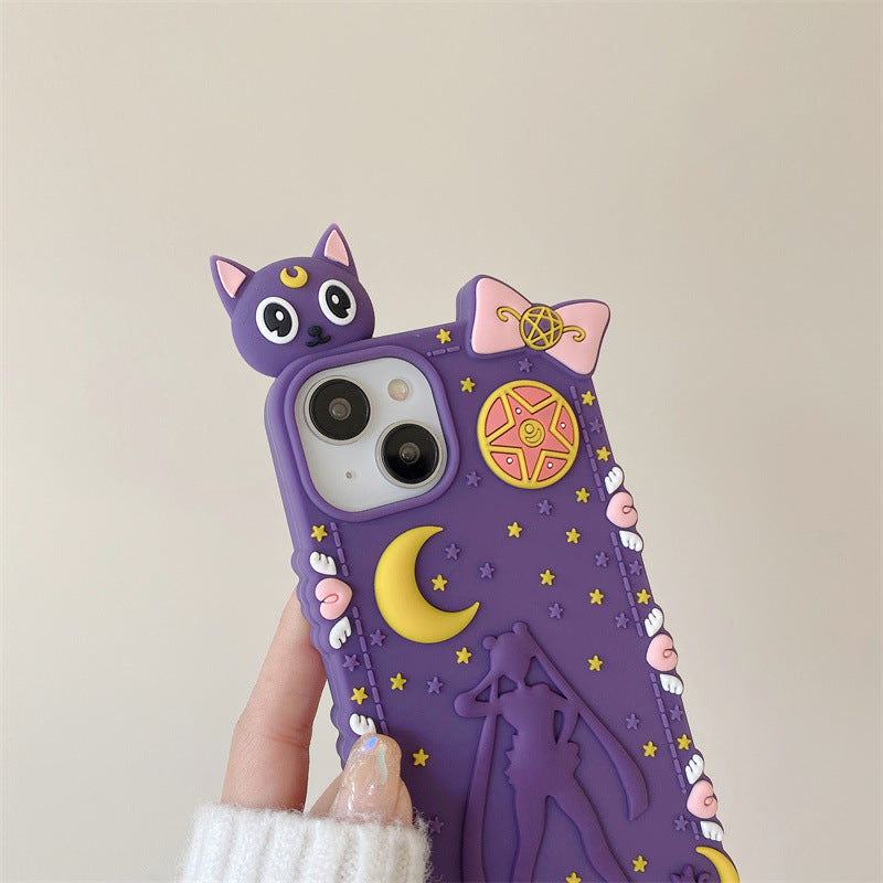 Sailor Moon Cute Cat iPhone Case for iPhone 11-15 Pro Max, Kawaii Magical Girl Anime, Soft Mobile Phone Cases, Coquette Aesthetics for Girls Women
