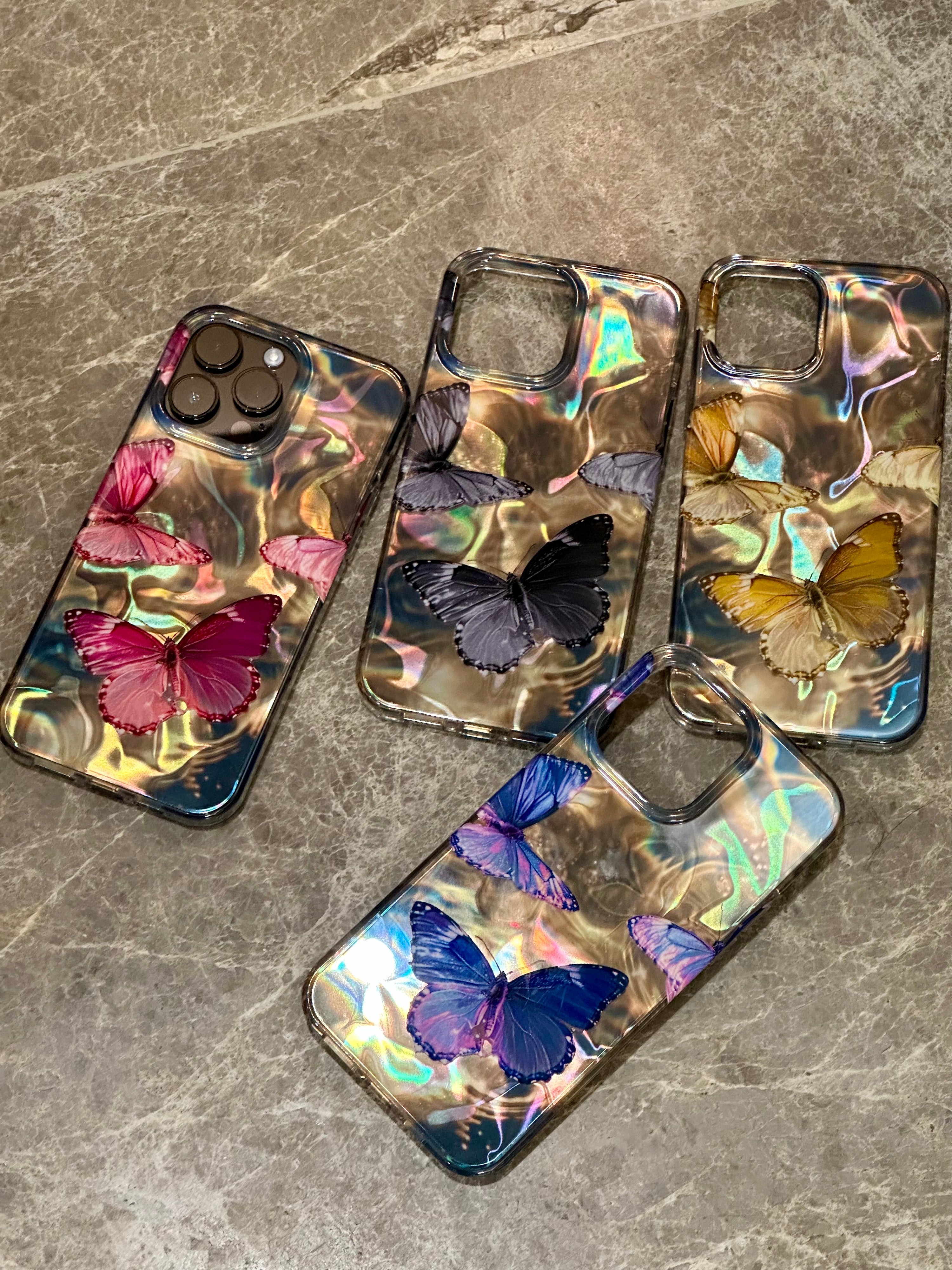 Elegant Old Money Style Butterfly iPhone Case for iPhone 11/12/15/15 Pro/15 Pro Max/14/14 Pro/14 Pro Max/13 Pro/13 Pro Max, TPU+PC Shockproof Cover, Cute Phone Case With Gen Z Style, Y2K Retro Phone Case as K-Pop Aesthetics