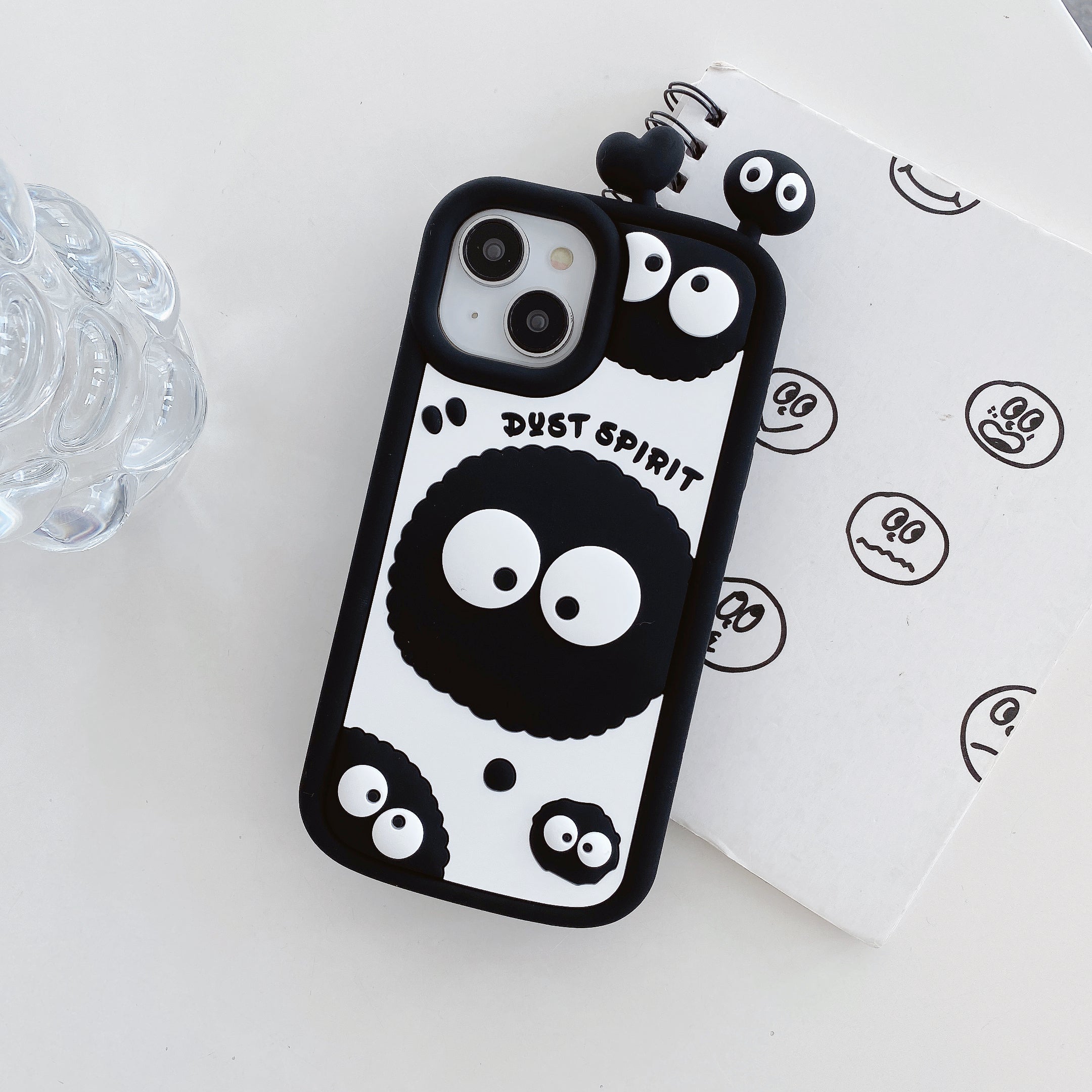 Monochrome dust spirit design on a durable iPhone case for Gen Z iPhone users