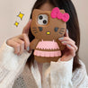 Gen Z style Hello Kitty iPhone case with a brown color scheme